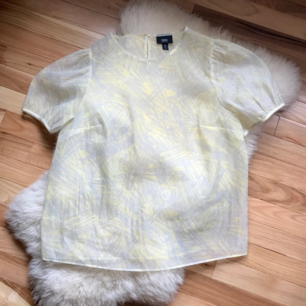 Mossimo Sheer Patterned Cap Sleeve Top